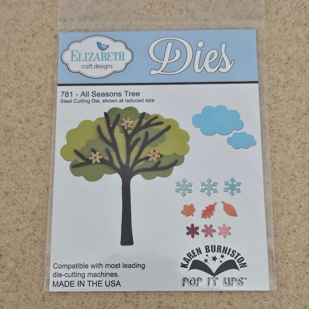 ELIZABETH CRAFT DESIGNS METAL DIES ALL SEASONS TREE 781 KAREN BURNISTON POP UPS